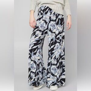 Billabong Flip Out Wide Leg Pant Clearwater Blue Flowy Casual Small